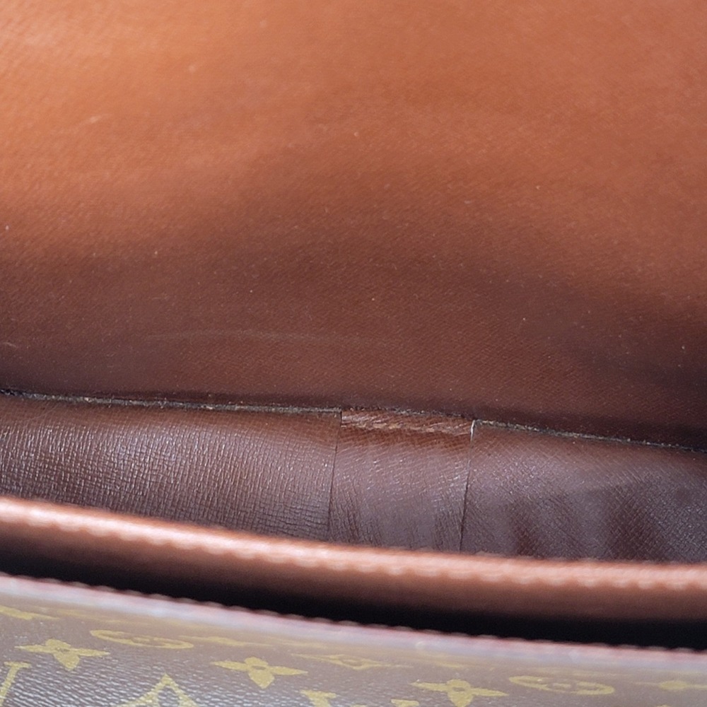 Louis Vuitton Cartouchiere Monogram Canvas Crossbody Bag Vintage Brown Leather - Picture 8 of 16